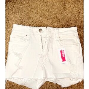 Miami White Distressed Women's Shorts